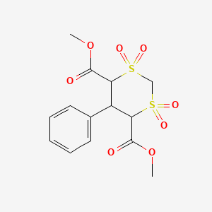 molecular formula C14H16O8S2 B15042076 Dimethyl 5-phenyl-1,3-dithiane-4,6-dicarboxylate 1,1,3,3-tetraoxide 