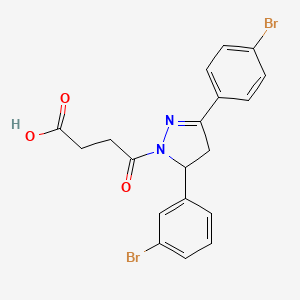 molecular formula C19H16Br2N2O3 B15042144 4-(5-(3-bromophenyl)-3-(4-bromophenyl)-4,5-dihydro-1H-pyrazol-1-yl)-4-oxobutanoic acid 