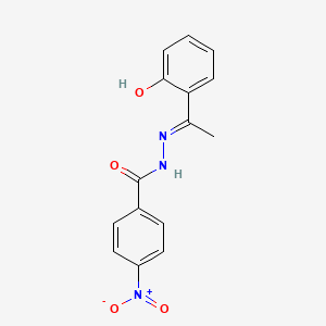 molecular formula C15H13N3O4 B15042531 N'-[(1E)-1-(2-hydroxyphenyl)ethylidene]-4-nitrobenzohydrazide 