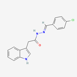 molecular formula C17H14ClN3O B15042538 N'-[(E)-(4-chlorophenyl)methylidene]-2-(1H-indol-3-yl)acetohydrazide 
