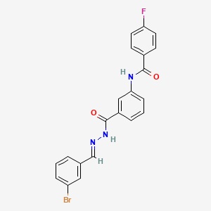 molecular formula C21H15BrFN3O2 B15042785 N-(3-{[(2E)-2-(3-bromobenzylidene)hydrazinyl]carbonyl}phenyl)-4-fluorobenzamide 
