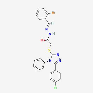molecular formula C23H17BrClN5OS B15042983 N'-[(E)-(2-bromophenyl)methylidene]-2-{[5-(4-chlorophenyl)-4-phenyl-4H-1,2,4-triazol-3-yl]sulfanyl}acetohydrazide 