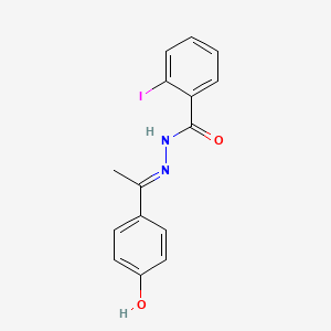 molecular formula C15H13IN2O2 B15043224 N'-[(1E)-1-(4-hydroxyphenyl)ethylidene]-2-iodobenzohydrazide 