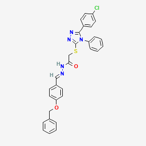 molecular formula C30H24ClN5O2S B15043308 N'-{(E)-[4-(benzyloxy)phenyl]methylidene}-2-{[5-(4-chlorophenyl)-4-phenyl-4H-1,2,4-triazol-3-yl]sulfanyl}acetohydrazide 