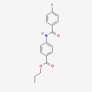 molecular formula C17H16FNO3 B15043315 Propyl 4-[(4-fluorobenzoyl)amino]benzoate 