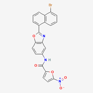 molecular formula C22H12BrN3O5 B15043398 N-[2-(5-bromonaphthalen-1-yl)-1,3-benzoxazol-5-yl]-5-nitrofuran-2-carboxamide 