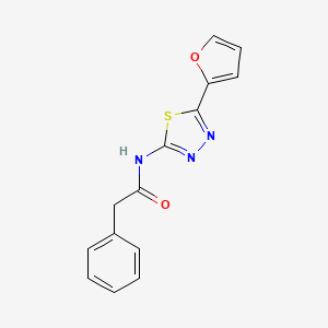 molecular formula C14H11N3O2S B15043427 N-[5-(furan-2-yl)-1,3,4-thiadiazol-2-yl]-2-phenylacetamide 