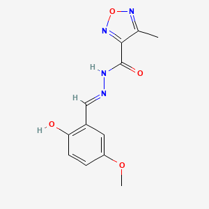molecular formula C12H12N4O4 B15043510 N'-[(E)-(2-hydroxy-5-methoxyphenyl)methylidene]-4-methyl-1,2,5-oxadiazole-3-carbohydrazide 