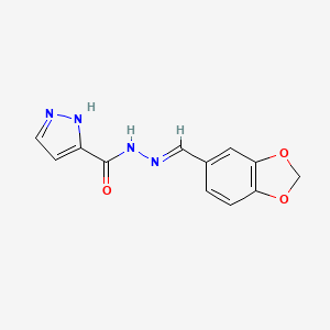 molecular formula C12H10N4O3 B15043565 N'-[(E)-1,3-benzodioxol-5-ylmethylidene]-1H-pyrazole-3-carbohydrazide 