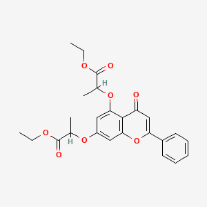 molecular formula C25H26O8 B15043609 ethyl 2-{[5-(2-ethoxy-1-methyl-2-oxoethoxy)-4-oxo-2-phenyl-4H-chromen-7-yl]oxy}propanoate 