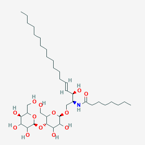 molecular formula C38H71NO13 B1504373 N-[(E,2S,3R)-1-[(2R,5S)-3,4-dihydroxy-6-(hydroxymethyl)-5-[(2S,5R)-3,4,5-trihydroxy-6-(hydroxymethyl)oxan-2-yl]oxyoxan-2-yl]oxy-3-hydroxyoctadec-4-en-2-yl]octanamide CAS No. 384842-72-2