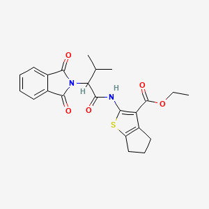 molecular formula C23H24N2O5S B15043731 ethyl 2-[2-(1,3-dioxo-2,3-dihydro-1H-isoindol-2-yl)-3-methylbutanamido]-4H,5H,6H-cyclopenta[b]thiophene-3-carboxylate 