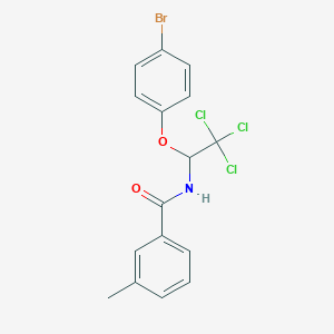 molecular formula C16H13BrCl3NO2 B15043738 N-[1-(4-bromophenoxy)-2,2,2-trichloroethyl]-3-methylbenzamide 