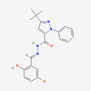 molecular formula C21H21BrN4O2 B15043815 N'-[(E)-(5-bromo-2-hydroxyphenyl)methylidene]-3-tert-butyl-1-phenyl-1H-pyrazole-5-carbohydrazide 