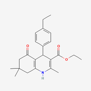 molecular formula C23H29NO3 B15043837 Ethyl 4-(4-ethylphenyl)-2,7,7-trimethyl-5-oxo-1,4,5,6,7,8-hexahydroquinoline-3-carboxylate 