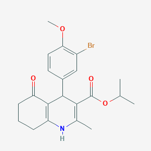 molecular formula C21H24BrNO4 B15043887 Propan-2-yl 4-(3-bromo-4-methoxyphenyl)-2-methyl-5-oxo-1,4,5,6,7,8-hexahydroquinoline-3-carboxylate 