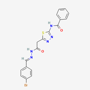 molecular formula C18H14BrN5O2S B15043933 N-(5-{2-[(2E)-2-(4-bromobenzylidene)hydrazinyl]-2-oxoethyl}-1,3,4-thiadiazol-2-yl)benzamide 