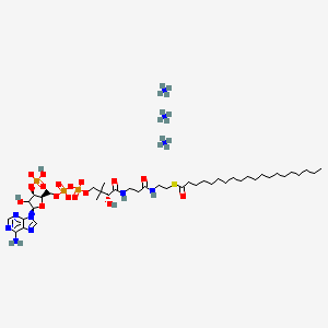 molecular formula C41H83N10O17P3S B1504400 triazanium;[(2R,3R,5R)-5-(6-aminopurin-9-yl)-4-hydroxy-2-[[[[(3R)-3-hydroxy-4-[[3-(2-icosanoylsulfanylethylamino)-3-oxopropyl]amino]-2,2-dimethyl-4-oxobutoxy]-oxidophosphoryl]oxy-oxidophosphoryl]oxymethyl]oxolan-3-yl] hydrogen phosphate CAS No. 799812-91-2