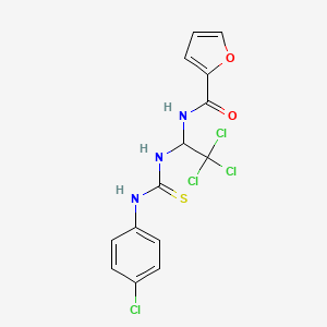 molecular formula C14H11Cl4N3O2S B15044012 N-[2,2,2-trichloro-1-[(4-chlorophenyl)carbamothioylamino]ethyl]furan-2-carboxamide 