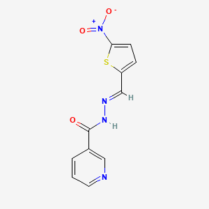 molecular formula C11H8N4O3S B15044029 N'-[(E)-(5-nitrothiophen-2-yl)methylidene]pyridine-3-carbohydrazide 