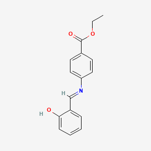 molecular formula C16H15NO3 B15044126 Ethyl 4-(2-hydroxybenzylideneamino)benzoate CAS No. 3246-76-2