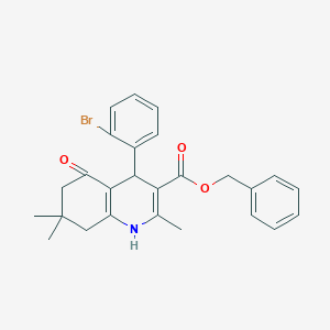 molecular formula C26H26BrNO3 B15044131 Benzyl 4-(2-bromophenyl)-2,7,7-trimethyl-5-oxo-1,4,5,6,7,8-hexahydroquinoline-3-carboxylate 