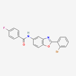molecular formula C20H12BrFN2O2 B15044228 N-[2-(2-bromophenyl)-1,3-benzoxazol-5-yl]-4-fluorobenzamide 
