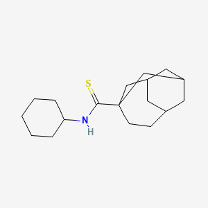 molecular formula C18H29NS B15044284 N-cyclohexyltricyclo[4.3.1.1~3,8~]undecane-3-carbothioamide 