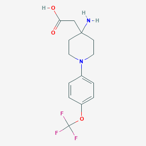 2-(4-Amino-1-(4-(trifluoromethoxy)phenyl)piperidin-4-YL)acetic acid
