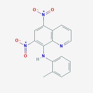 molecular formula C16H12N4O4 B15044638 N-(2-methylphenyl)-5,7-dinitroquinolin-8-amine 