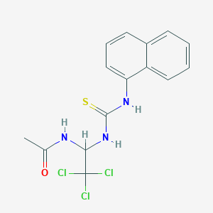 molecular formula C15H14Cl3N3OS B15044677 N-{2,2,2-trichloro-1-[(naphthalen-1-ylcarbamothioyl)amino]ethyl}acetamide 