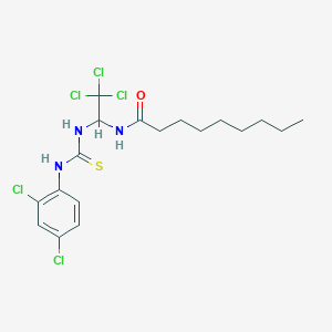 molecular formula C18H24Cl5N3OS B15044704 N-(2,2,2-Trichloro-1-(3-(2,4-dichlorophenyl)thioureido)ethyl)nonanamide 