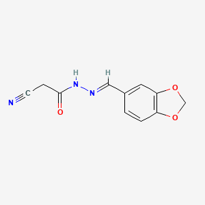molecular formula C11H9N3O3 B15044816 N'-[(E)-1,3-benzodioxol-5-ylmethylidene]-2-cyanoacetohydrazide 