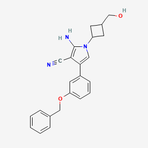 2-Amino-4-(3-(benzyloxy)phenyl)-1-(3-(hydroxymethyl)cyclobutyl)-1H-pyrrole-3-carbonitrile