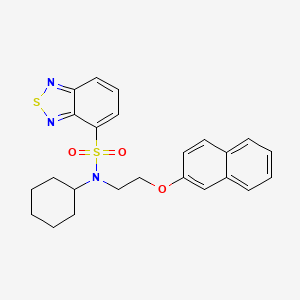 molecular formula C24H25N3O3S2 B15044851 N-cyclohexyl-N-[2-(naphthalen-2-yloxy)ethyl]-2,1,3-benzothiadiazole-4-sulfonamide 