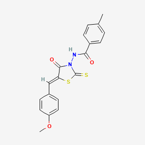 molecular formula C19H16N2O3S2 B15044966 N-[(5Z)-5-[(4-methoxyphenyl)methylidene]-4-oxo-2-sulfanylidene-1,3-thiazolidin-3-yl]-4-methylbenzamide 