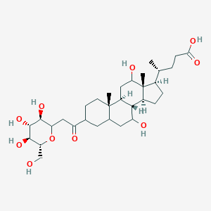 molecular formula C32H52O10 B150450 7,12-Dihydroxy-3-(2-(glucopyranosyl)acetyl)cholan-24-oic acid CAS No. 131528-41-1
