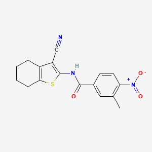 molecular formula C17H15N3O3S B15045021 N-(3-cyano-4,5,6,7-tetrahydro-1-benzothiophen-2-yl)-3-methyl-4-nitrobenzamide 