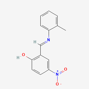 molecular formula C14H12N2O3 B15045053 Phenol, 2-[[(2-methylphenyl)imino]methyl]-4-nitro- CAS No. 119740-58-8