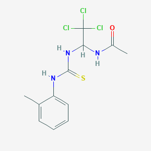 molecular formula C12H14Cl3N3OS B15045251 N-(2,2,2-Trichloro-1-(3-O-tolyl-thioureido)-ethyl)-acetamide 