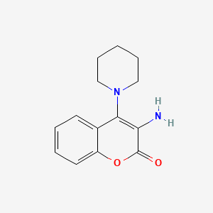 molecular formula C14H16N2O2 B15045274 Coumarin, 3-amino-4-piperidino- CAS No. 38464-24-3