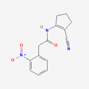 molecular formula C14H13N3O3 B15045447 N-(2-cyanocyclopent-1-en-1-yl)-2-(2-nitrophenyl)acetamide 