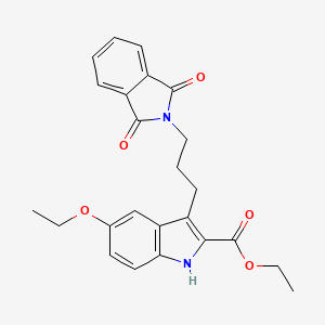 molecular formula C24H24N2O5 B15045478 ethyl 3-[3-(1,3-dioxoisoindol-2-yl)propyl]-5-ethoxy-1H-indole-2-carboxylate 