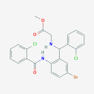 molecular formula C23H19BrCl2N2O3 B15045525 Methyl 2-({[5-bromo-2-(2-chlorobenzamido)phenyl](2-chlorophenyl)methyl}amino)acetate 