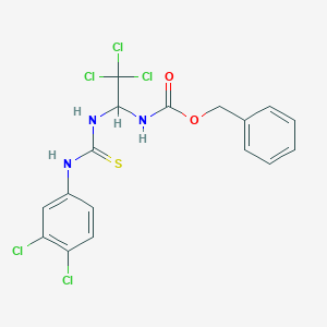 molecular formula C17H14Cl5N3O2S B15045592 benzyl N-[2,2,2-trichloro-1-[(3,4-dichlorophenyl)carbamothioylamino]ethyl]carbamate 
