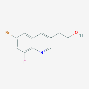 molecular formula C11H9BrFNO B15045660 2-(6-Bromo-8-fluoro-3-quinolyl)ethanol 