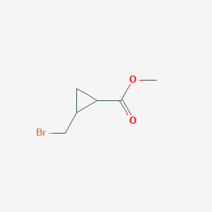 molecular formula C6H9BrO2 B15046038 Methyl 2-(bromomethyl)cyclopropane-1-carboxylate 