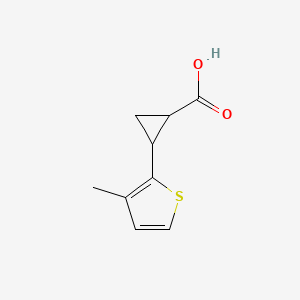 molecular formula C9H10O2S B15046053 2-(3-Methylthiophen-2-yl)cyclopropane-1-carboxylic acid 