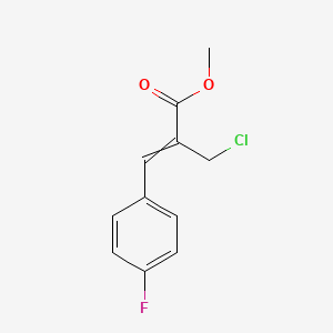 molecular formula C11H10ClFO2 B15046233 Methyl 2-(chloromethyl)-3-(4-fluorophenyl)prop-2-enoate 