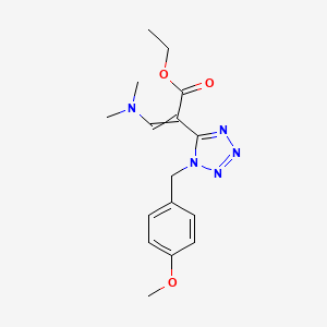 molecular formula C16H21N5O3 B1504629 3-Dimethylamino-2-[1-(4-methoxy-benzyl)-1H-tetrazol-5-YL]-acrylic acid ethyl ester CAS No. 91660-68-3